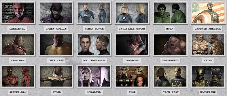 marvel ultimate alliance characters list